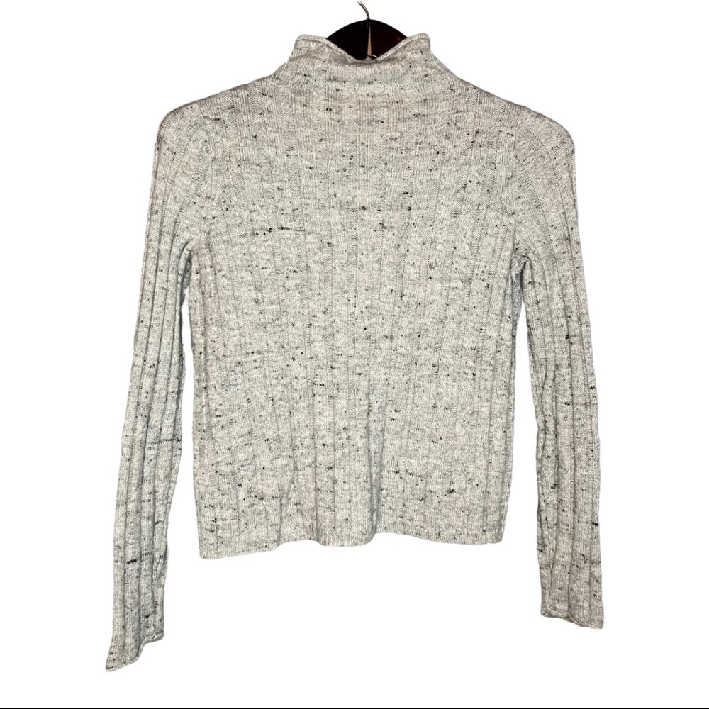Madewell Donegal Evercrest Gray Coziest Yarn Mock Neck Wool Blend Sweater XS